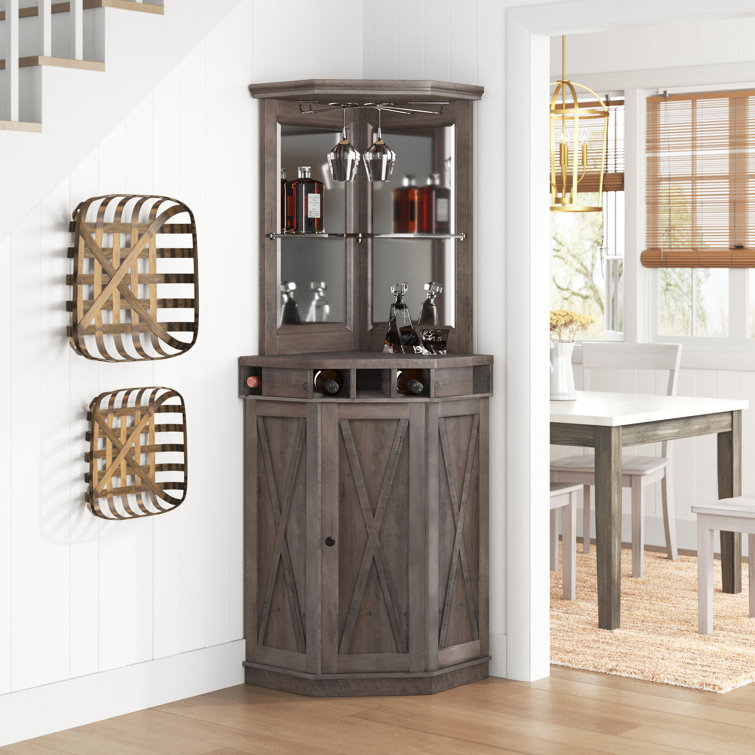 Corner bar deals and wine cabinet